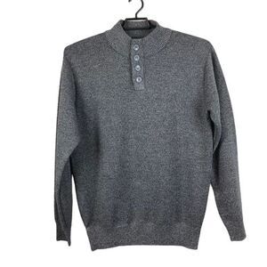 Mountain Expeditions Mens XL Gray 1/4 Button Henley Pullover Sweater